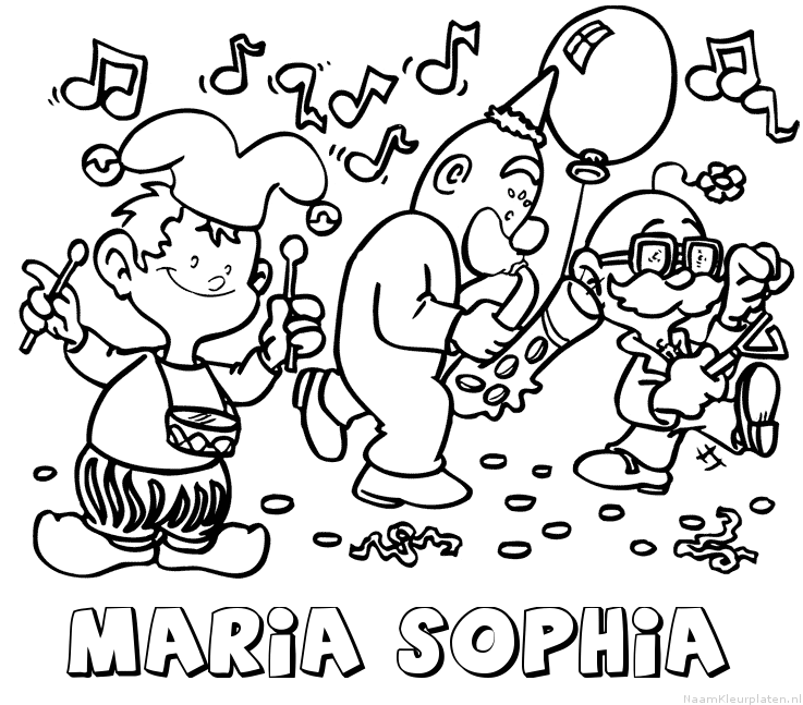 Maria sophia carnaval kleurplaat